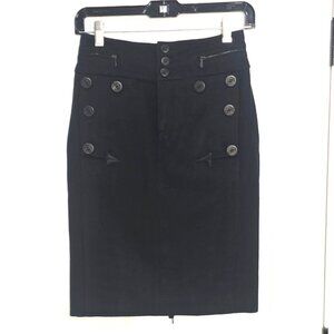 French Designer Wool Skirt with Lace-up Back Details